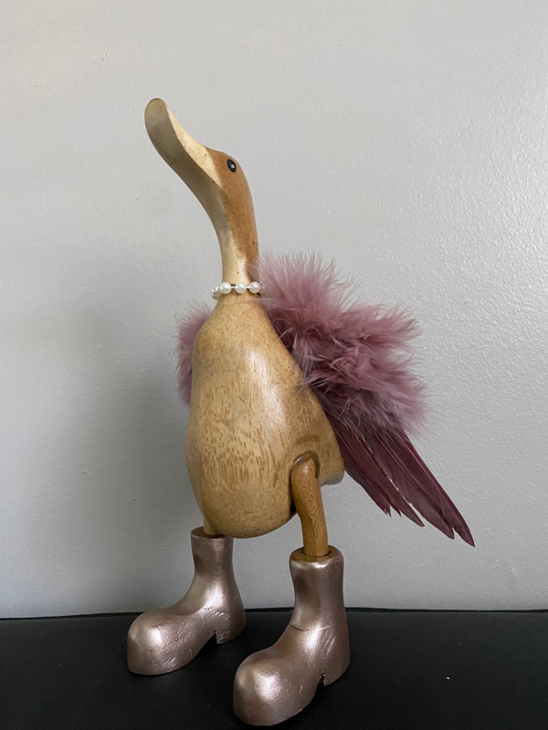 Rose Gold Dusky Pink Angel Wooden Duck Simply Beautiful Wooden