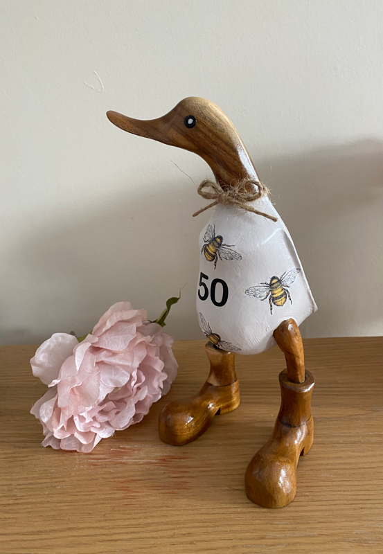 Personalised shop wooden duck