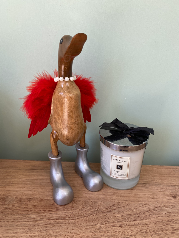 Wooden ducks with red boots best sale