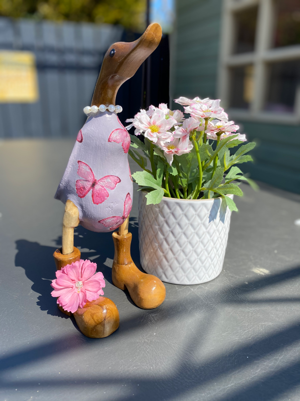 Emma Bridgewater Ducks - - Decorated Wooden Duck in Boots by Mrs H the Duck  Lady